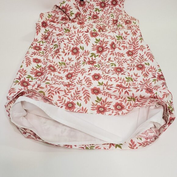 Charter Club Sheath Dress Women's Size 10 Cotton Pink Poppy Floral Zipper VTG - Picture 13 of 16